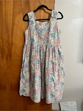Vintage Floral Multicolor Midi Dress - Sleeveless Summer Style